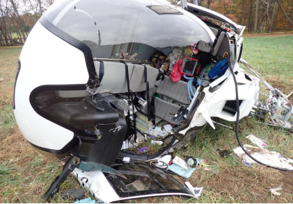 Photograph 5 – Fuselage/Cabin Damage, from the NTSB investigation of Airbus Helicopters EC 130 T2 accident near Lebanon, Tennessee, November 8, 2025