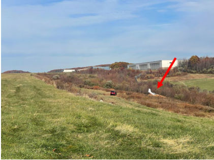 Photograph 1 – Airplane at Rest in Hillside, from the NTSB investigation of Cessna 172 accident near Oxford, Connecticut, November 6, 2025