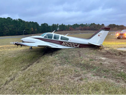Photograph 1 – Main Wreckage, from the NTSB investigation of Beech 95-A55 accident near Southern Pines, North Carolina, November 9, 2025