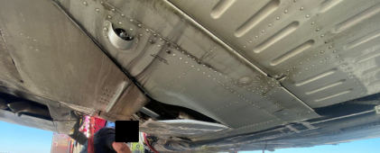 Photograph 2 – N711FA Prior to Relocation form Runway, from the NTSB investigation of Beech 95-B55 accident near Dothan, Alabama, November 14, 2025
