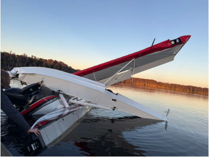 Photograph 1 – N656B Immediately after Accident in Redwater Lake, from the NTSB investigation of Aviat Aircraft INC A-1C-200 accident near Hawthorne, Florida, December 20, 2025