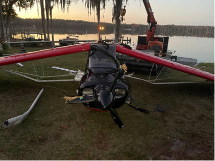 Photograph 4 – Propeller, Fuselage, Windshield and Wing Strut Damage, from the NTSB investigation of Aviat Aircraft INC A-1C-200 accident near Hawthorne, Florida, December 20, 2025