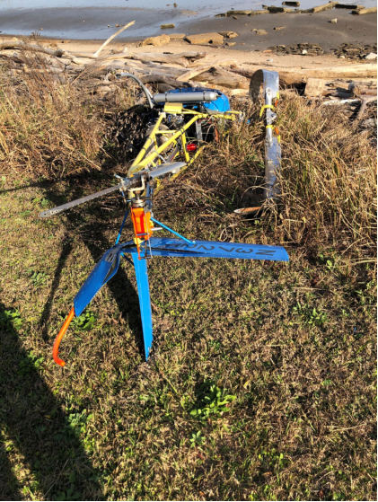 Photograph 1 – N3722T Rollover, from the NTSB investigation of Amateur-built HELICYCLE accident near Mobile, Alabama, January 8, 2026