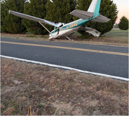 Photograph 2 – Rear View of Airplane at Accident Site, from the NTSB investigation of Cessna 172L accident near Bennettsville, South Carolina, February 28, 2026