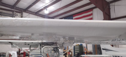 Photograph 6 – Damage to the right wing, from the NTSB investigation of Cessna 172 accident near Carthage, North Carolina, March 1, 2026