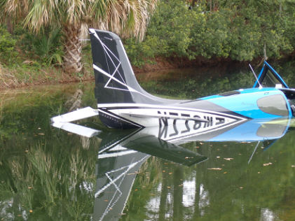 Photograph 3 – Wreckage overview, from the NTSB investigation of Cirrus Design CORP SR22T accident near Mount Pleasant, South Carolina, March 31, 2026
