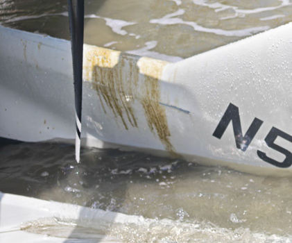 Photograph 2 – Oil Spray, from the NTSB investigation of Icon A5 accident near Levittown, Puerto Rico, April 15, 2026