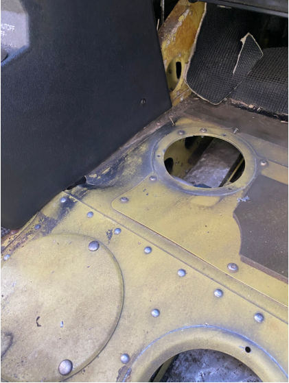 Photograph 2 – Buckling noted to lower right fuselage structure, from the NTSB investigation of Cessna 172R accident near Maiden, North Carolina, March 22, 2026