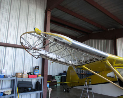Photograph 1 – View of outboard right-wing spar., from the NTSB investigation of Piper PA-22-108 accident near Westminster, Maryland, June 5, 2026