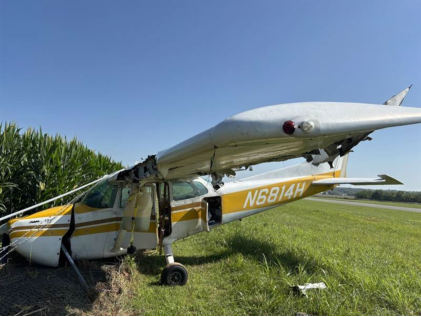 Photograph 1 – Left Side View of Airplane at Accident Site, from the NTSB investigation of Cessna 172M accident near Lafayette, Tennessee, June 30, 2026