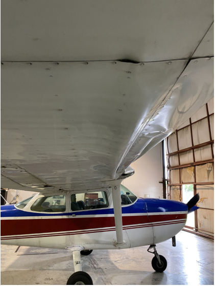 Photograph 1 – Right wing leading edge damage, from the NTSB investigation of Cessna 172 accident near Greensboro, North Carolina, June 27, 2026