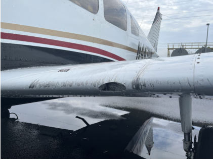 Photograph 3 – Left wing leading edge, from the NTSB investigation of Piper PA28 accident near Palmetto, Florida, July 24, 2026