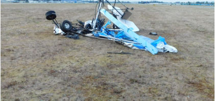 Photo 1 – Quartering view of accident airplane at site, from the NTSB investigation of Amateur-built T BIRD accident near Arlington, Washington, September 22, 2023