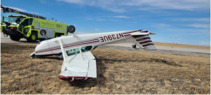 Photograph 4 – Accident site, right side view of the wreckage., from the NTSB investigation of Cessna 172N accident near Casper, Wyoming, February 26, 2024