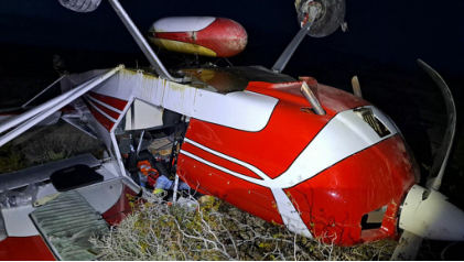 Photograph 1 – Airplane at the accident site, from the NTSB investigation of Amateur-built Series 5 accident near Yucca Grove, California, April 5, 2024