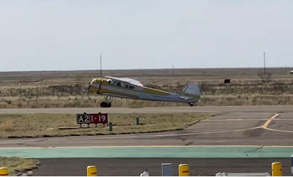 Photograph 2 – Elevator Position on Takeoff, from the NTSB investigation of Cessna 195B accident near Portales, New Mexico, April 8, 2024
