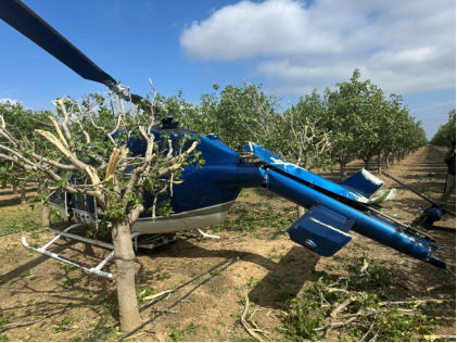 Photo 2 – View of tailboom to N17592 after accident, from the NTSB investigation of Bell 206L-3 accident near Tracy, California, April 23, 2024