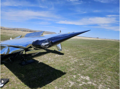 Photograph 2 – View of substantial damage to the right wing., from the NTSB investigation of Amateur-built VANS RV8 accident near Cascade, Montana, May 4, 2024