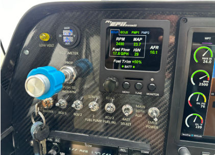 Photo 3 – EFII monitor during flight on June 21, 2024 (10:41am lcl), from the NTSB investigation of Amateur-built PA-12 REPLICA accident near Douglas, Wyoming, June 22, 2024