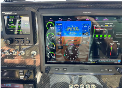 Photo 6 – EFII monitor and multi-function display during flight on June 21, 2024 (1138 lcl), from the NTSB investigation of Amateur-built PA-12 REPLICA accident near Douglas, Wyoming, June 22, 2024
