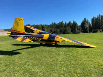 Photograph 1 – View of airplane at accident site., from the NTSB investigation of Cessna 182A accident near Spokane Valley, Washington, June 24, 2024