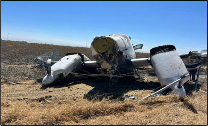 P H O T O G R A P H S Figure 1: Airplane at Accident Site, from the NTSB investigation of Piper PA31 accident near Lemoore, California, June 18, 2024