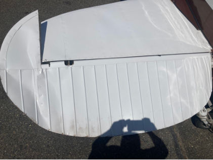 Photograph 2 – Left elevator damage, from the NTSB investigation of Cessna 170B accident near Tacoma, Washington, July 1, 2024