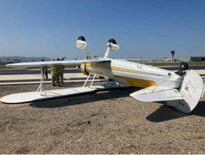 ONSITE INVESTIGATION PHOTOGRAPHS Photograph 1 – Accident site, main wreckage., from the NTSB investigation of Boeing A75N1(PT17) accident near Camarillo, California, July 25, 2024