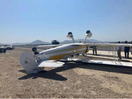 ONSITE INVESTIGATION PHOTOGRAPHS Photograph 2 – Accident site, main wreckage., from the NTSB investigation of Boeing A75N1(PT17) accident near Camarillo, California, July 25, 2024