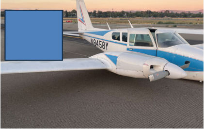 Photograph 1 – Forward quartering view of airplane at accident site, from the NTSB investigation of Piper PA-30 accident near Concord, California, August 9, 2024