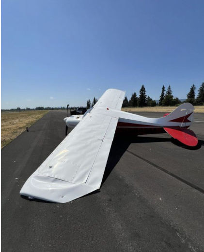 Photograph 2 – Left Side View of Wreckage, from the NTSB investigation of Maule M4 accident near Scappoose, Oregon, August 6, 2024