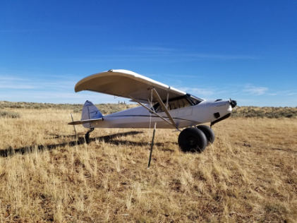 Photograph 1 – Accident Airplane, from the NTSB investigation of Cub Crafters CC11 accident near Grand View, Idaho, September 23, 2024