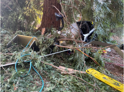 Photograph 2 – Gyroplane at Accident Scene, from the NTSB investigation of Rotorsport CAVALON accident near Chico, California, October 7, 2024