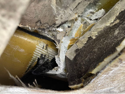 Photograph 3 – Photo showing exterior view of substantial damage., from the NTSB investigation of Diamond Aircraft Ind INC DA20-C1 accident near Mesa, Arizona, October 2, 2024