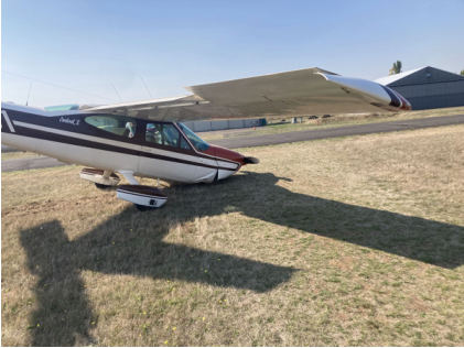 Photograph 1 – Airplane damage, from the NTSB investigation of Cessna 177B accident near Creswell, Oregon, October 13, 2024