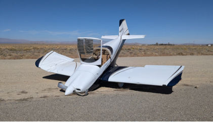 Photo 2 – View of damage to right wing and aileron., from the NTSB investigation of Amateur-built RV-6A accident near Lancaster, California, October 25, 2024
