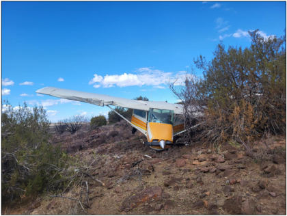 Photograph 1 – Accident site, main wreckage., from the NTSB investigation of Cessna 172I accident near Mayer, Arizona, November 17, 2024