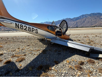 Photograph 2 – Substantial damage to right aileron, from the NTSB investigation of Cirrus Design CORP SR22T accident near Palm Springs, California, November 17, 2024