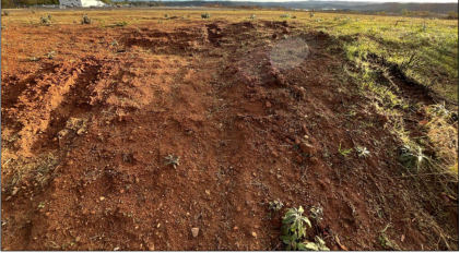 Photograph 4 – Accident site, terrain impact marks., from the NTSB investigation of Piper PA-28RT-201T accident near Placerville, California, December 20, 2024