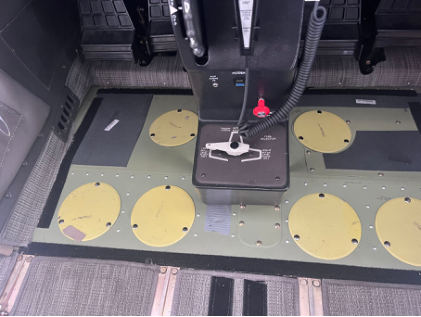 Photograph 2 – Floor damage, from the NTSB investigation of Textron Aviation INC 172S accident near Cottonwood, Arizona, February 20, 2025