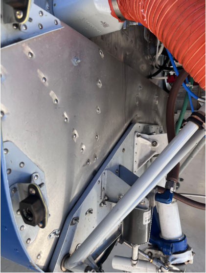 Photograph 3 – Firewall damage, from the NTSB investigation of Textron Aviation INC 172S accident near Cottonwood, Arizona, February 20, 2025