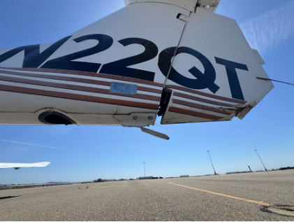 Photograph 3 – Rudder Damage, from the NTSB investigation of Diamond Aircraft Ind INC DA 40 accident near Oakland, California, April 20, 2025
