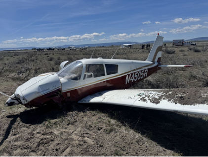 Photograph 2 – Left Side View of Airplane, from the NTSB investigation of Piper PA-28-140 accident near Lakeview, Oregon, April 28, 2025