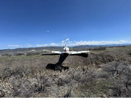 Photograph 3 – Rear View of Airplane, from the NTSB investigation of Piper PA-28-140 accident near Lakeview, Oregon, April 28, 2025