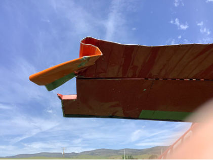 Photograph 1 – View of damage to elevator and horizontal stabilizer., from the NTSB investigation of Cessna 182M accident near Willow Creek, Montana, June 15, 2025