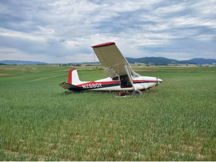 Photograph 2 – Side view of accident airplane, from the NTSB investigation of Cessna 180E accident near Rockford, Washington, June 20, 2025
