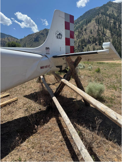 Photograph 2 – Airplane at accident site, from the NTSB investigation of Amateur-built MURPHY SR 2500 accident near Challis, Idaho, June 18, 2025