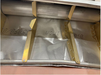 Photograph 2 – Top view of damage to right wing ribs, from the NTSB investigation of Amateur-built JUST SUPERSTOL accident near Owyhee, Oregon, May 3, 2025