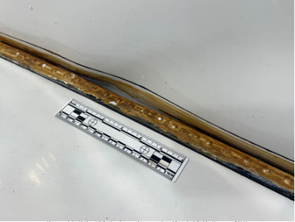 Photograph 2 – Airplane’s left wing damage close-up as viewed from the left side., from the NTSB investigation of Beech 95-B55 (T42A) accident near North Las Vegas, Nevada, July 15, 2025
