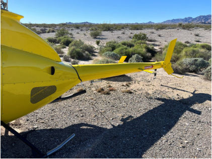 Photograph 1 – Damage to tailboom, from the NTSB investigation of Amateur-built EXEC accident near Lake Havasu City, Arizona, December 8, 2025